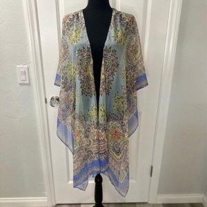 Echo Floral Paisley in Blue/Purple Ruana Kimono from Bloomingdale's - One size